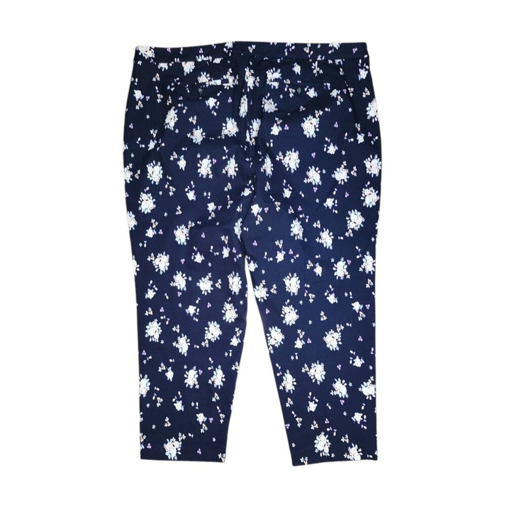 Lane‎ Bryant Pants Womens Plus Size 26R Blue Floral Comfort Waist With Pockets - Picture 5 of 5